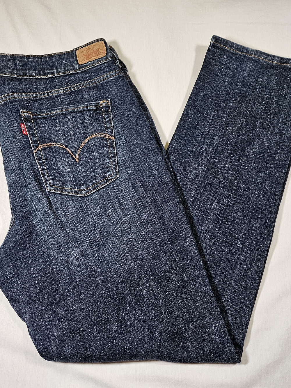 Levi's Women's 526 Slender Straight Jeans 16M Dark Wash Double Button Stretch